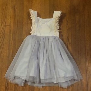 Little Trendsetter Lace and Tulle Pinafore Dress
